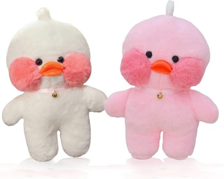 Klikkopers® Paper Duck - Cute Eend - Lalafanfan Duck 2 Knuffels - Schattig Eend - Lalafanfan - Set van 2 Knuffels
