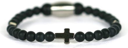 IbizaMen KIDS - pyrite kruis matte onyx 4mm - 16cm