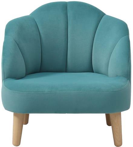 Vente-unique Kuipfauteuil in blauw fluweel voor kinderen COBACA