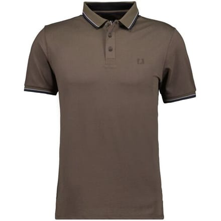 Ragman Polo Piqué Uni Tipping Keep Dry Finish Mocca / male