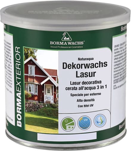 Borma Wachs dekkende Lazuur / buitenbeits Wit (kleur 50) op waterbasis 750ml