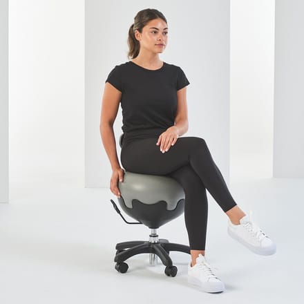 Mambo Max Verstelbare Balstoel - Ergonomische Zitbal voor Kantoor en Thuiswerken - Zwart/Grijs