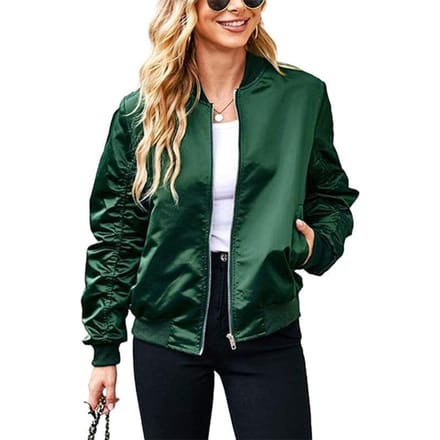 Bomberjack Dames Rits Casual Jassen Jas Oversized met Zakken Herfstoutfits XL black