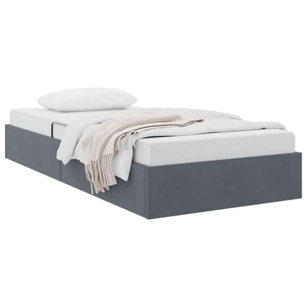 vidaXL - Opbergbed - Donkergrijs - 100 - x - 190 - cm - fluweel