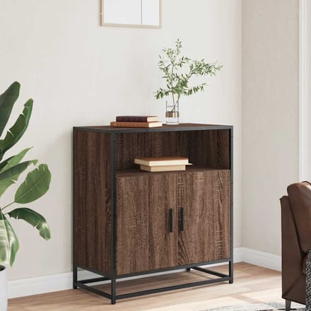 vidaXL - Dressoir - 68x35x76 - cm - bewerkt - hout - bruin - eikenkleur