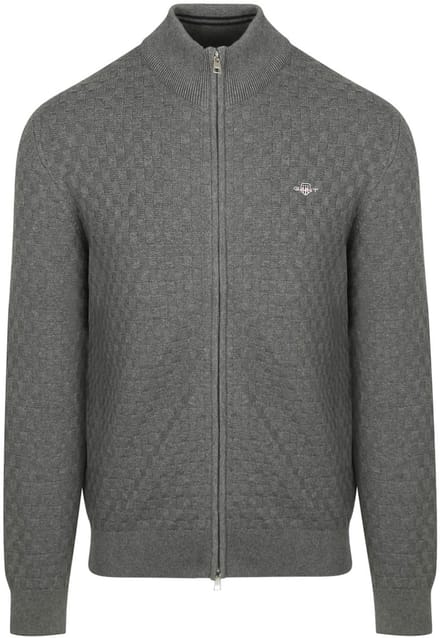 Gant Vest Texture Grijs - Maat XL - Heren
