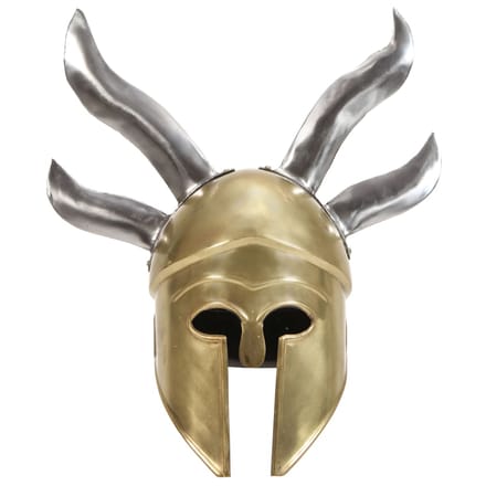 Casque de Guerrier Grec Réplique Antique pour LARP Laiton Acier beige