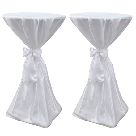 vidaXL - Statafelhoes - met - strik - 80cm - Wit - (2 - stuks)