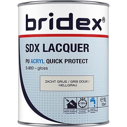 Bridex SDX Lacquer lak acryl 1L zacht grijs hoogglans