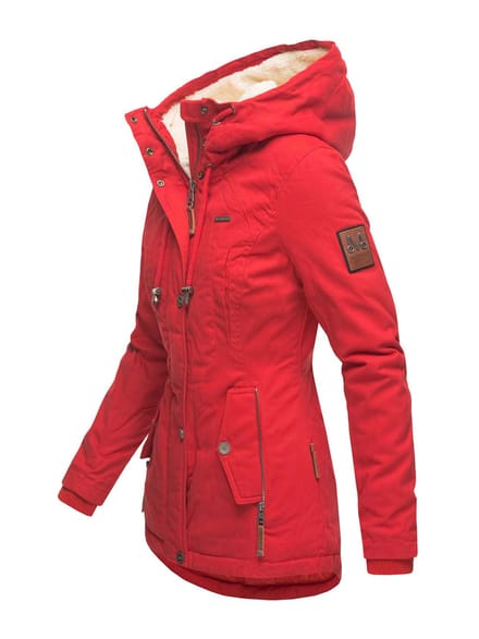 Marikoo dames winterjas met teddyfleece voering & capuchon