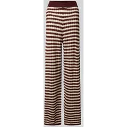 Wide leg gebreide broek met elastische band