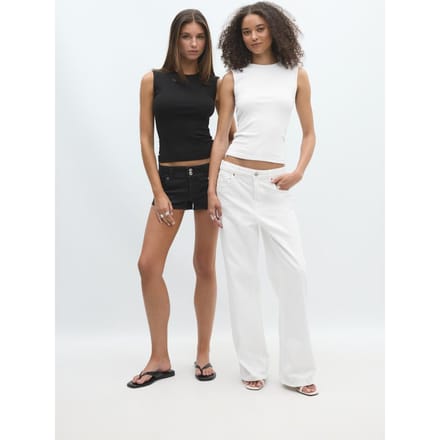 Stradivarius 2-pack basic mouwloze tops  Zwart S