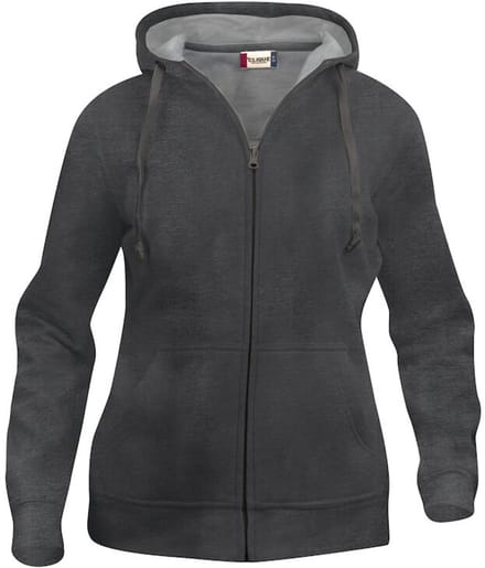 Basic hoody full zip ds antraciet mélange xl