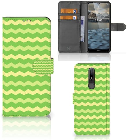 Nokia 2.4 Telefoon Hoesje Waves Green