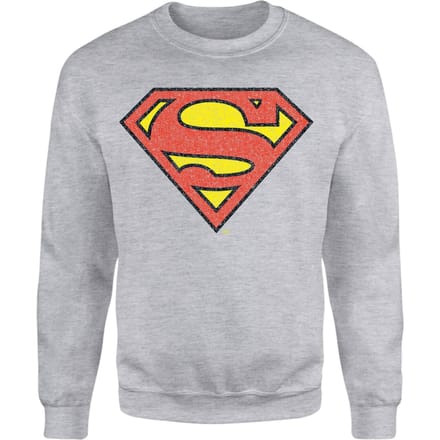 Official Superman Crackle Logo Sweatshirt - Grey - S