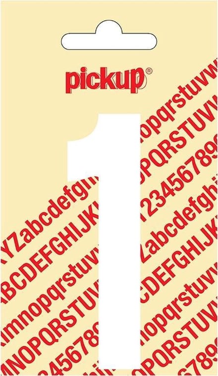 Pickup plakcijfer Nobel 90 mm wit 1 - 310120901