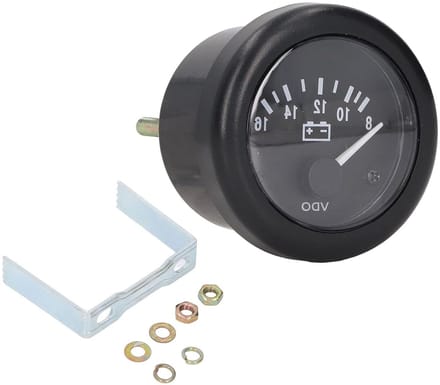 Voltmeter Dieselmotoren - Spanningsmeter Indicator - Motor Bewaken - Waterdicht ABS Ontwerp - 2 Inch Display - Zwart