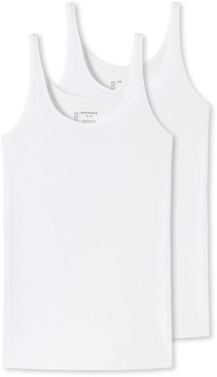 SCHIESSER 95/5 singlet (2-pack) - dames top biologisch katoen wit