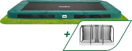 Salta Premium Ground - Inground trampoline met veiligheidsnet - 366 x 244 cm - Groen