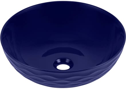 Keramische waskom rond blauw 42x42x14,5 cm opbouw Arya
