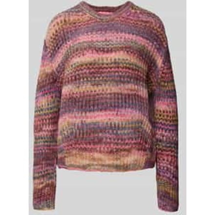 Gebreide pullover met ronde hals, model 'SIMONE SPACE DYE'