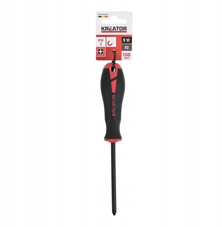 Kruiskopschroevendraaier PH2 Magnetisch 100mm Staal S2 - KREATOR