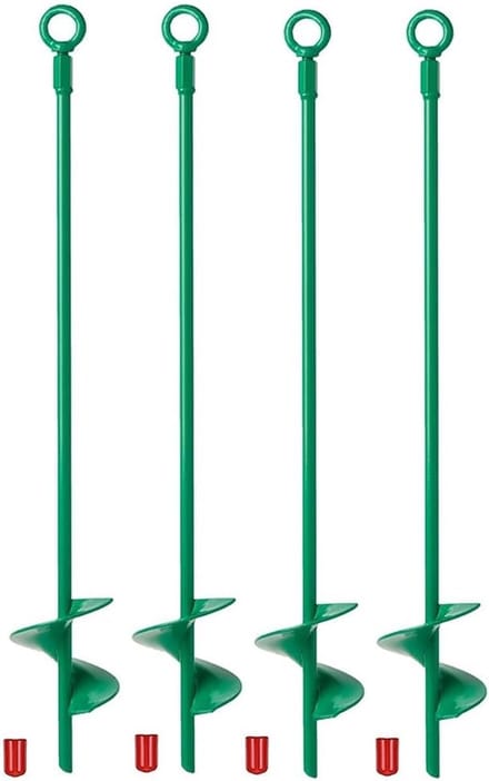 Grondankers Set - Robuuste Haken - Tent Bevestigen - Stalen Constructie - 46cm Lengte - Groen