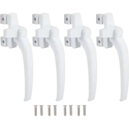 4PCS Poignée de Fenêtre Alliage d'Aluminium Poignée de Fenêtre Verrou pour Porte Coulissante Interne et Externe blanc