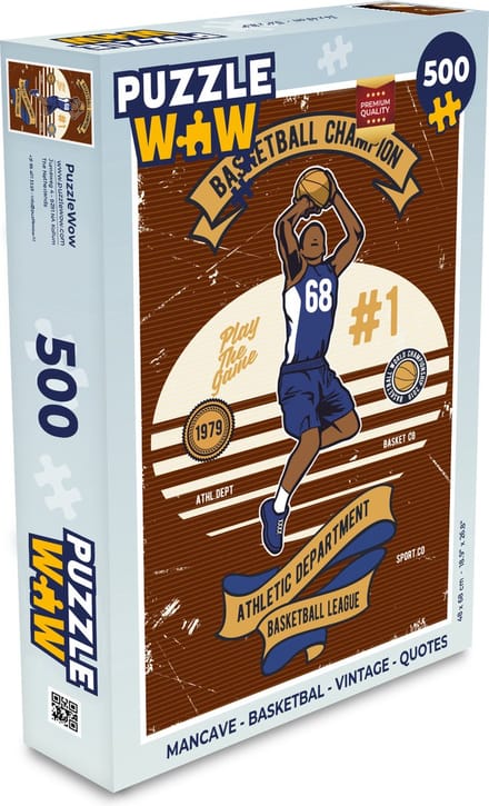 Puzzel Mancave - Basketbal - Vintage - Quotes - Legpuzzel - Puzzel 500 stukjes