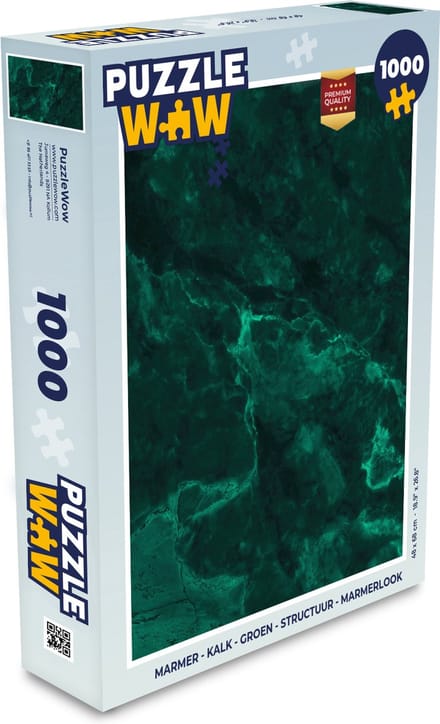 Puzzel Marmer - Kalk - Groen - Structuur - Marmerlook - Legpuzzel - Puzzel 1000 stukjes volwassenen