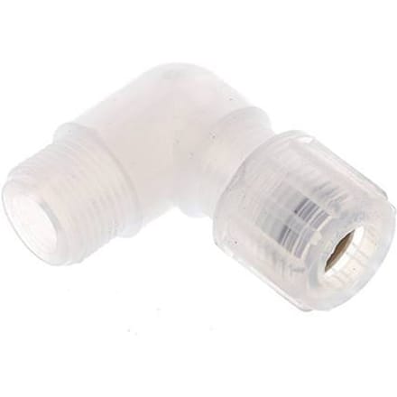 10x8mm & G3/8'' PFA L-Vorm Snijringkoppeling Buitendraad 10bar