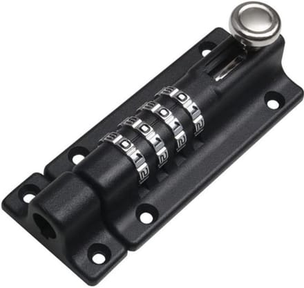 Dailygoody - Borgbout - 4-cijferige padbolt - Veiligheid - Zwart