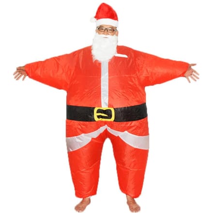 Opblaasbaar Kerstman Kostuum, Volwassen 150-190cm rood