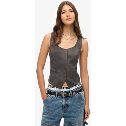 Superdry Gilet met Satijnen Achterkant Grijs Grootte: 38