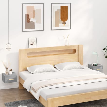 vidaXL - Nachtkastjes - 2 - st - wandgemonteerd - 35x35x20 - cm - grijs - sonoma - eiken
