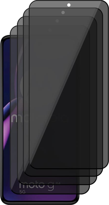 Privacy Screenprotector geschikt voor Motorola Moto G84 - 4x Volledig Dekkend Glas Screen Protector