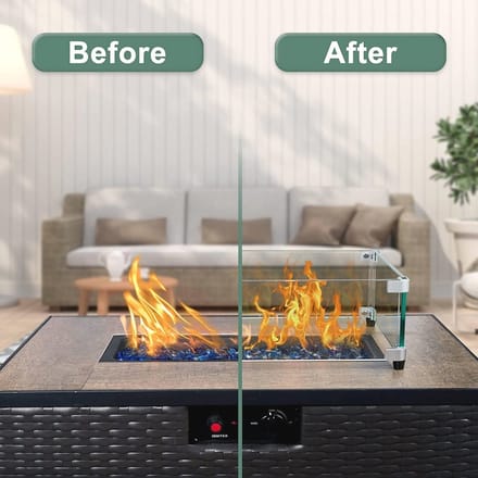 Vuurkorf Windscherm van Gehard Glas - Perfecte Bescherming en Veiligheid voor Buiten