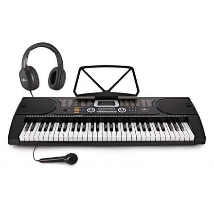 MK-2000 draagbaar keyboard met 61 toetsen van Gear4music hoofdtelefoonpakket