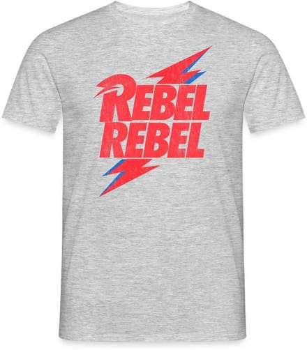 David Bowie Rebel Rebel Met Bliksem T-Shirt Heren