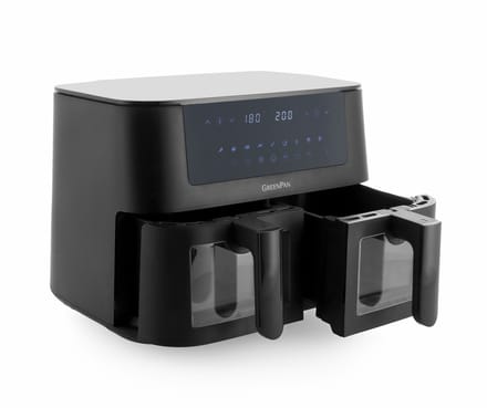 GreenPan - Bistro dubbele airfryer - 4L+4L - 9 programma's - Digitaal Led Display - Automatisch Uitschakelen - zwart - PFAS-vrij