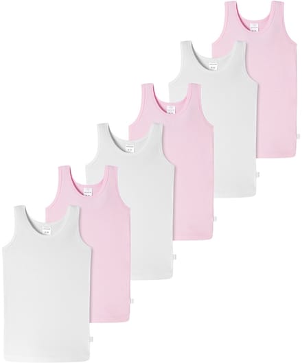 Schiesser Meisjes onderhemd 6 pack Kids Girls 95/5 Cotton