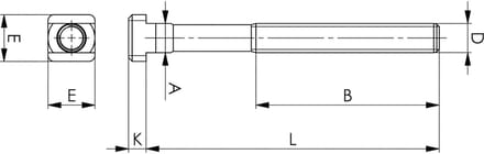 AMF T-Groefbout DIN 787 T-groef 16 mm M16 Lengte 63 mm met moer en ring - 80978