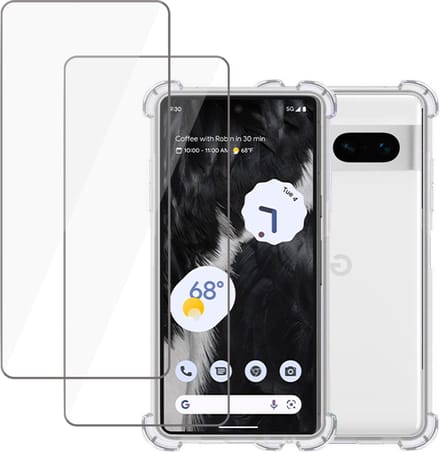 Hoesje geschikt voor Google Pixel 7 + 2x Screenprotector – Tempered Glass - Extreme Shock Case Transparant