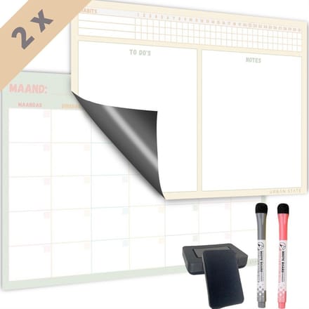 Magnetische weekplanner whiteboard (2) - planner magnetisch - planbord - familieplanner - maandplanner magnetisch