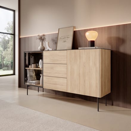 Meubella - Okari - Dressoir - Eikenpatroon - 157x39x84 cm