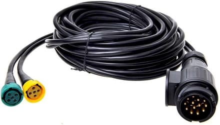 ProPlus Kabelset - 7 meter - 13-polige stekker naar 2 x 5-polige connector - zwart kunststof
