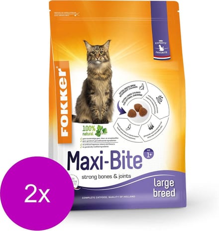 Fokker Cat Maxi-Bite - Kattenvoer - 2 x 2.5 kg