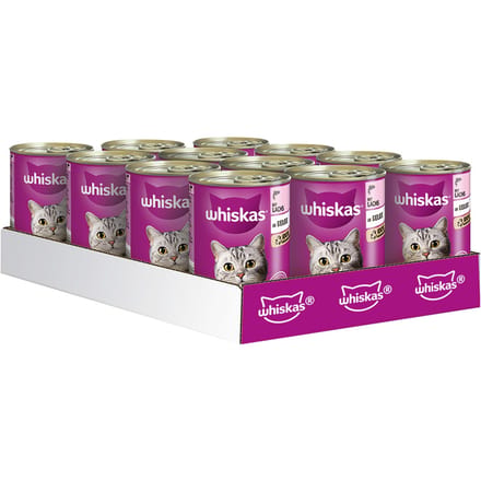24x400g 1+ Zalm in Gelei Whiskas Kattenvoer
