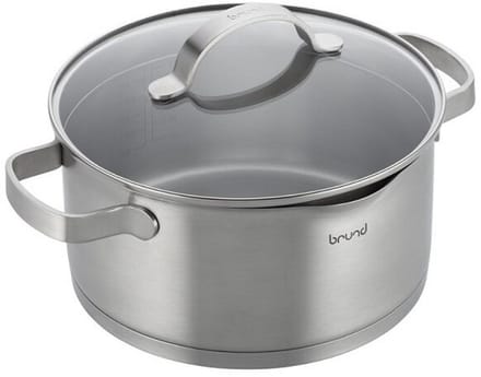 Brund Kookpan met Glazen Deksel 4L RVS