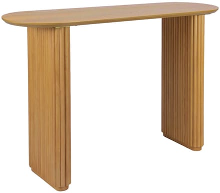 sweeek - Ovale sidetable van rubberhout met eikenfineer - gabrielle